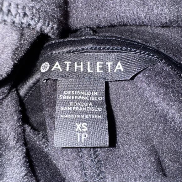 Athleta Cozy Karma Twist Neck Sweatshirt XS Black Fleece - Picture 3 of 10